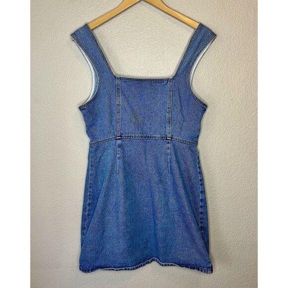 Y2K 90s Urban Outfitters Vintage Light Button Up Jumper Overall Dress Mini SZ 12 - Picture 5 of 6